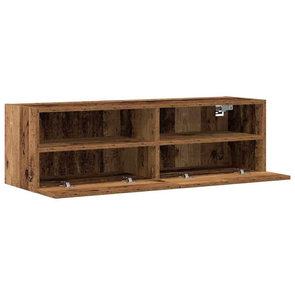 Armário de TV de Parede 2 pcs Madeira Antiga 100 x 30 x 30 cm