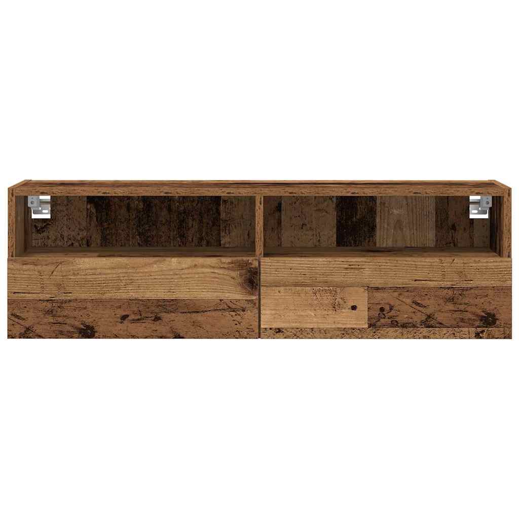Armário de TV de Parede 2 pcs Madeira Antiga 100 x 30 x 30 cm