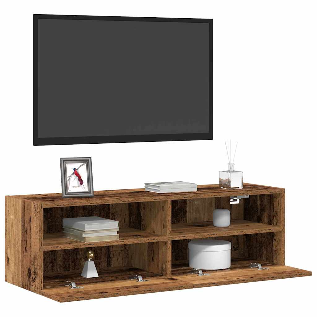 Armário de TV de Parede 2 pcs Madeira Antiga 100 x 30 x 30 cm