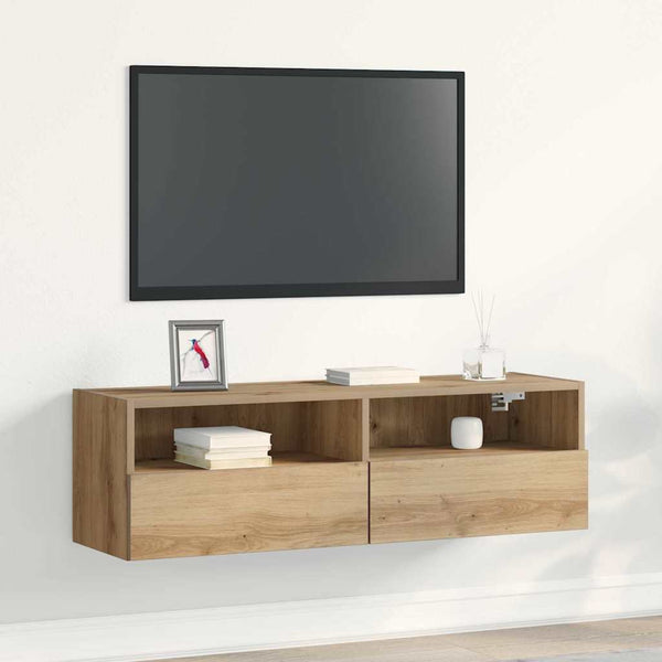 Armário de TV de Parede carvalho artisiano 100 x 30 x 30 cm