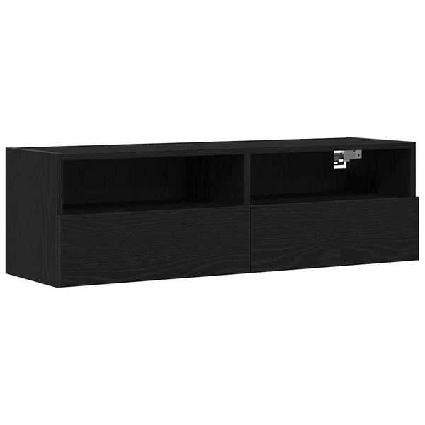 Armário de TV de Parede Carvalho Preto 100 x 30 x 30 cm