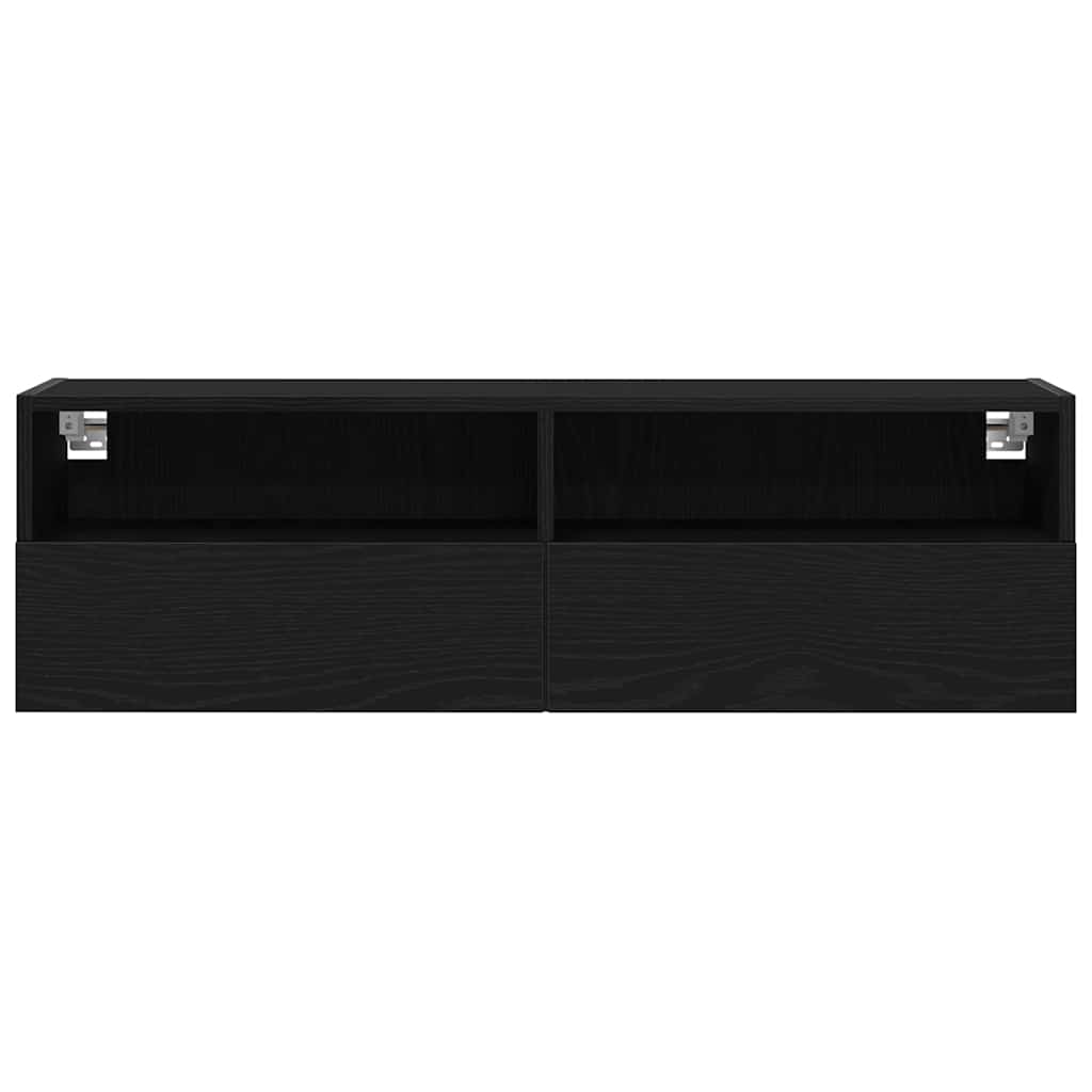 Armário de TV de Parede Carvalho Preto 100 x 30 x 30 cm