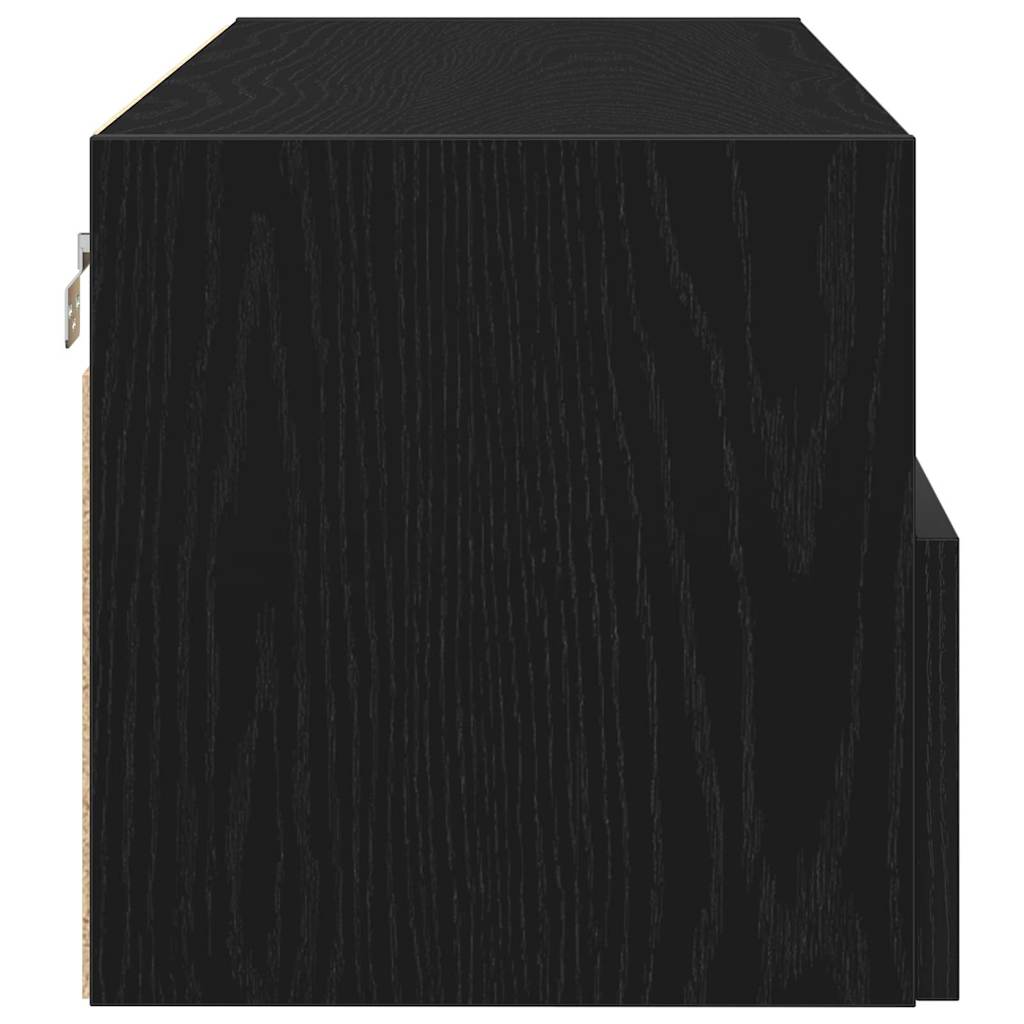 Armário de TV de Parede Carvalho Preto 100 x 30 x 30 cm