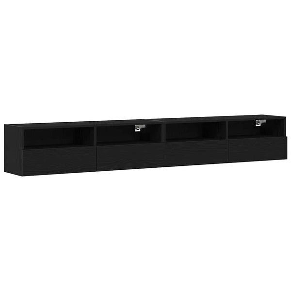 Armário de TV de Parede 2 pcs Carvalho preto 100 x 30 x 30 cm
