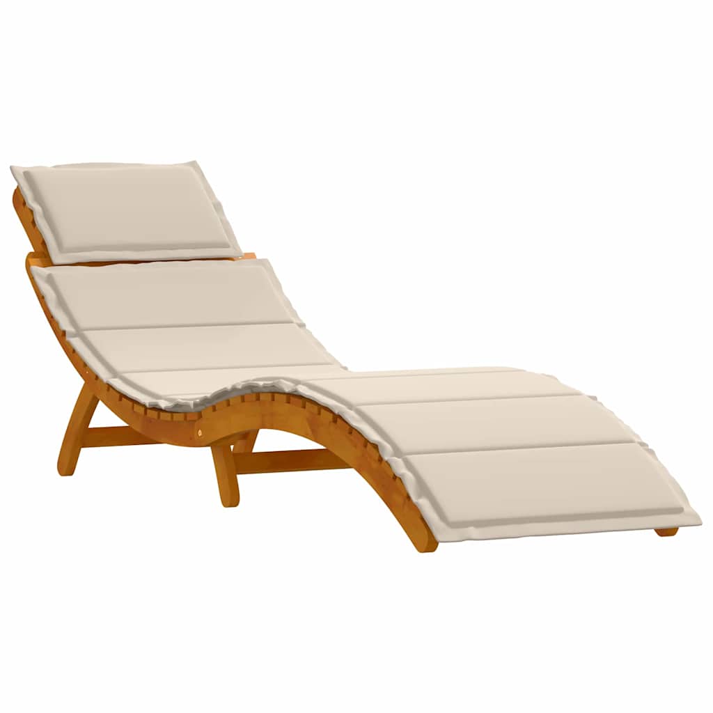 Espreguiçadeira com almofada 2 pcs Branco 184 x 55 x 64cm