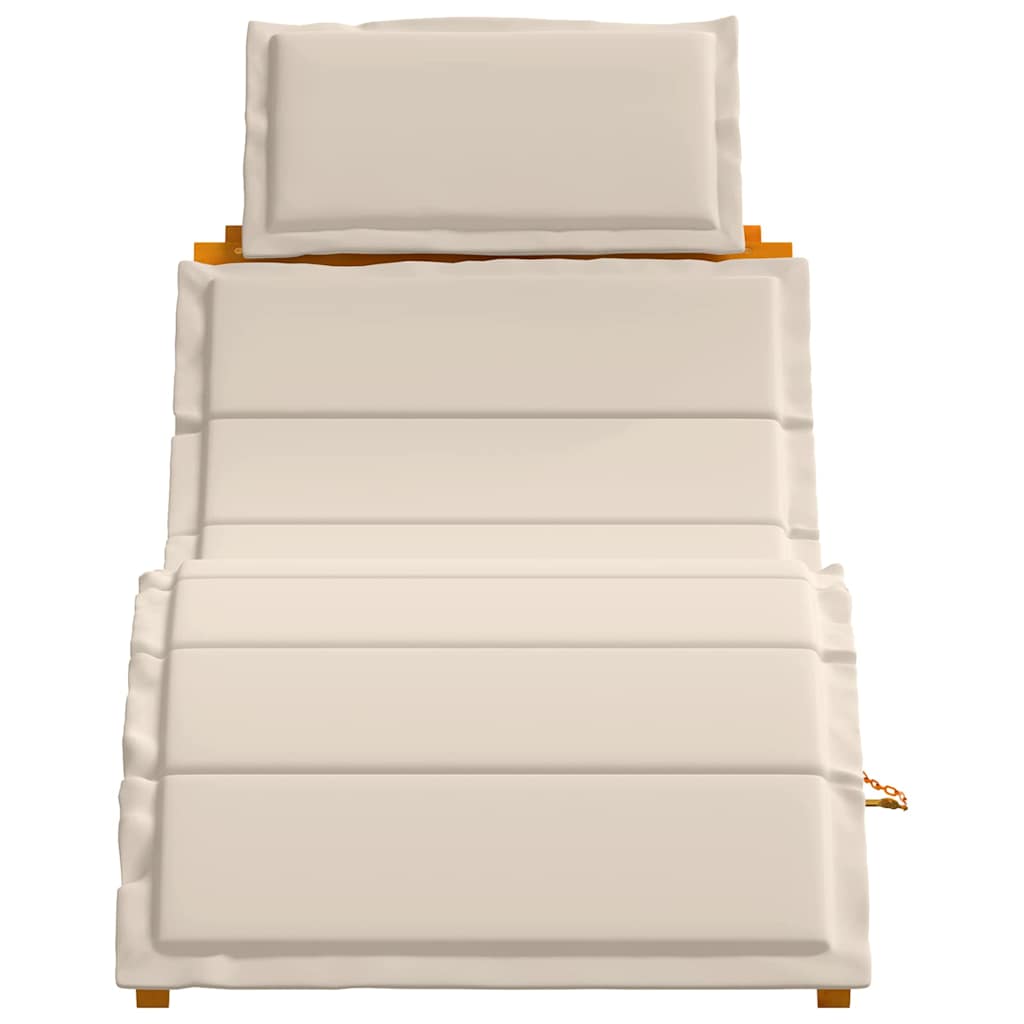 Espreguiçadeira com almofada 2 pcs Branco 184 x 55 x 64cm