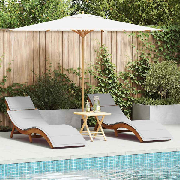 Espreguiçadeira 2-pessoa 2 pcs Cinzento-claro 184 x 55 x 64cm