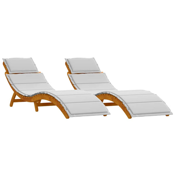 Espreguiçadeira 2-pessoa 2 pcs Cinzento-claro 184 x 55 x 64cm