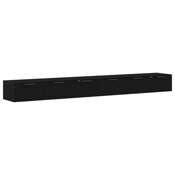 Armário de Parede 2 pcs Carvalho preto 102 x 30 x 20 cm