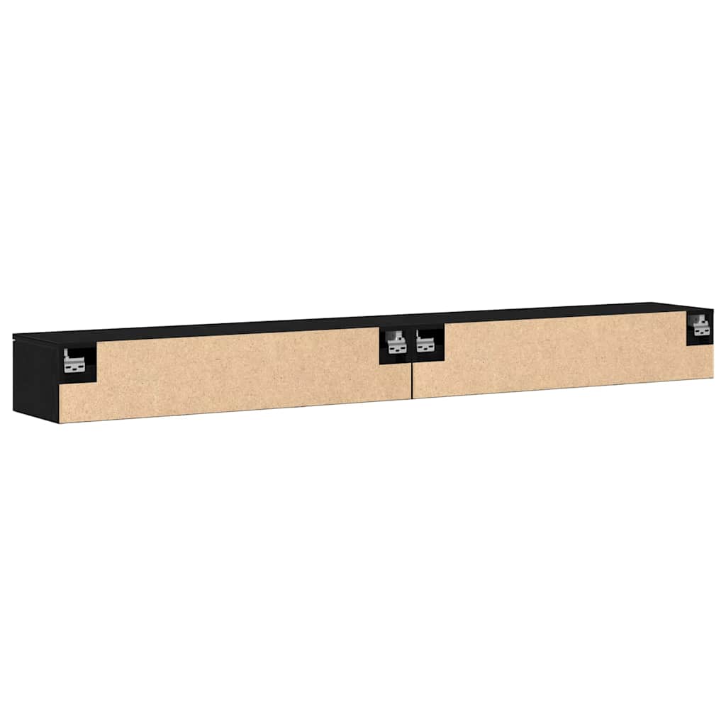 Armário de Parede 2 pcs Carvalho preto 102 x 30 x 20 cm