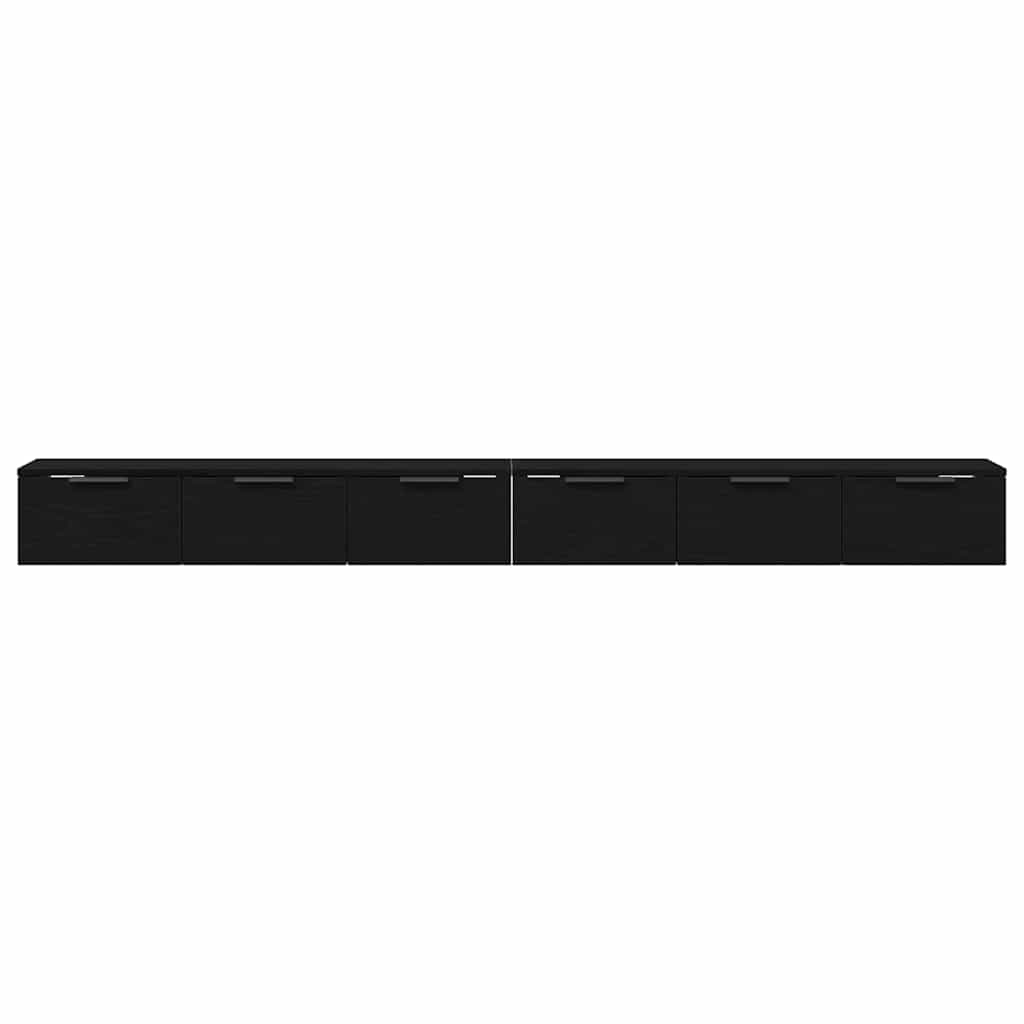 Armário de Parede 2 pcs Carvalho preto 102 x 30 x 20 cm