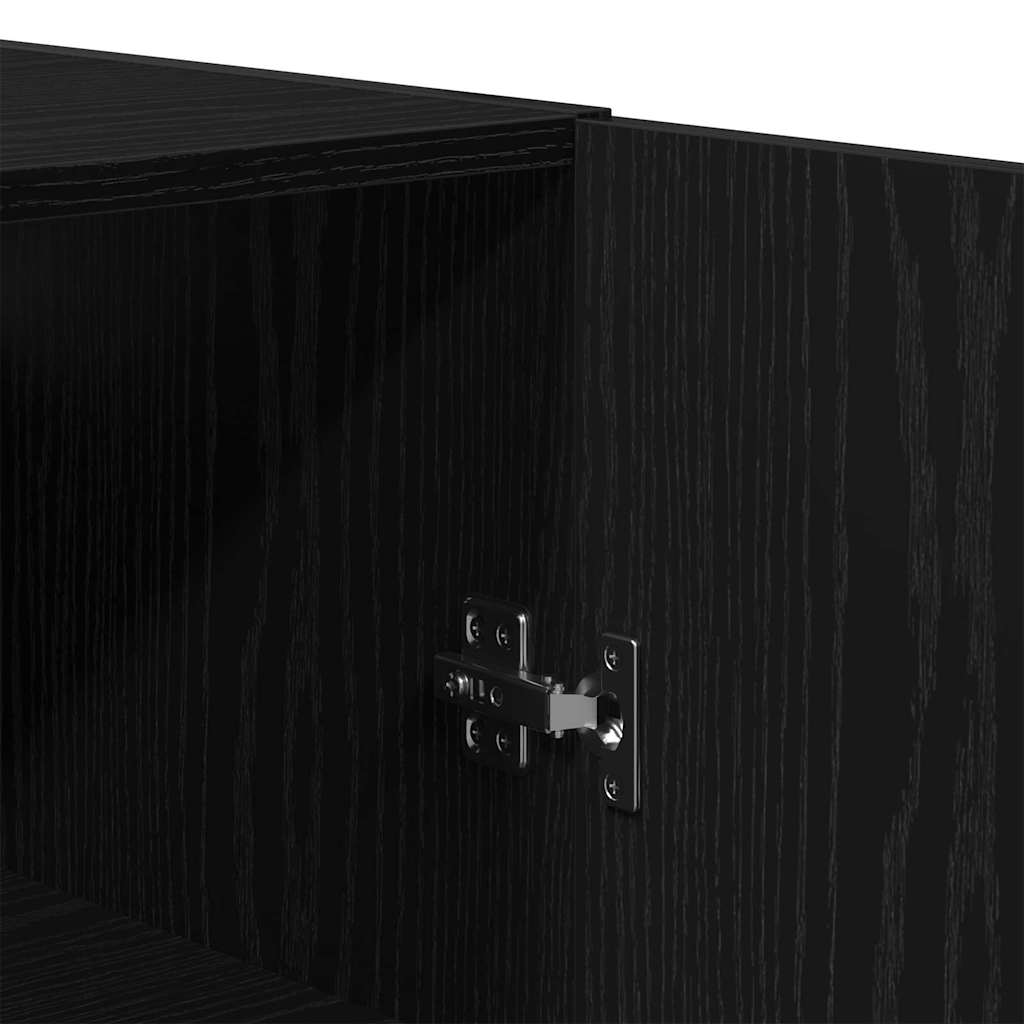 Armário de parede 2 pcs Carvalho preto 69.5 x 34 x 90 cm