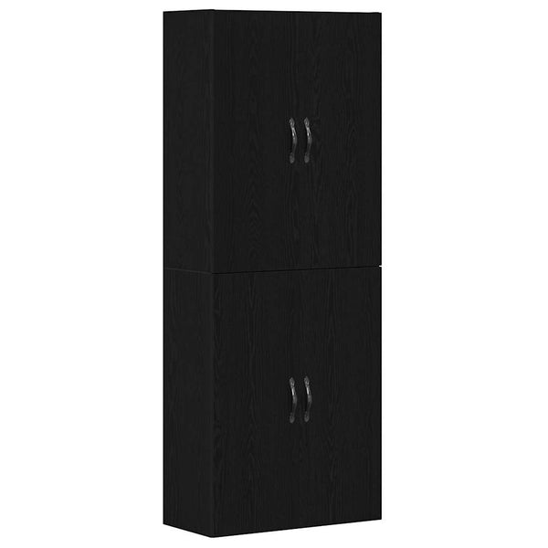Armário de parede 2 pcs Carvalho preto 69.5 x 34 x 90 cm