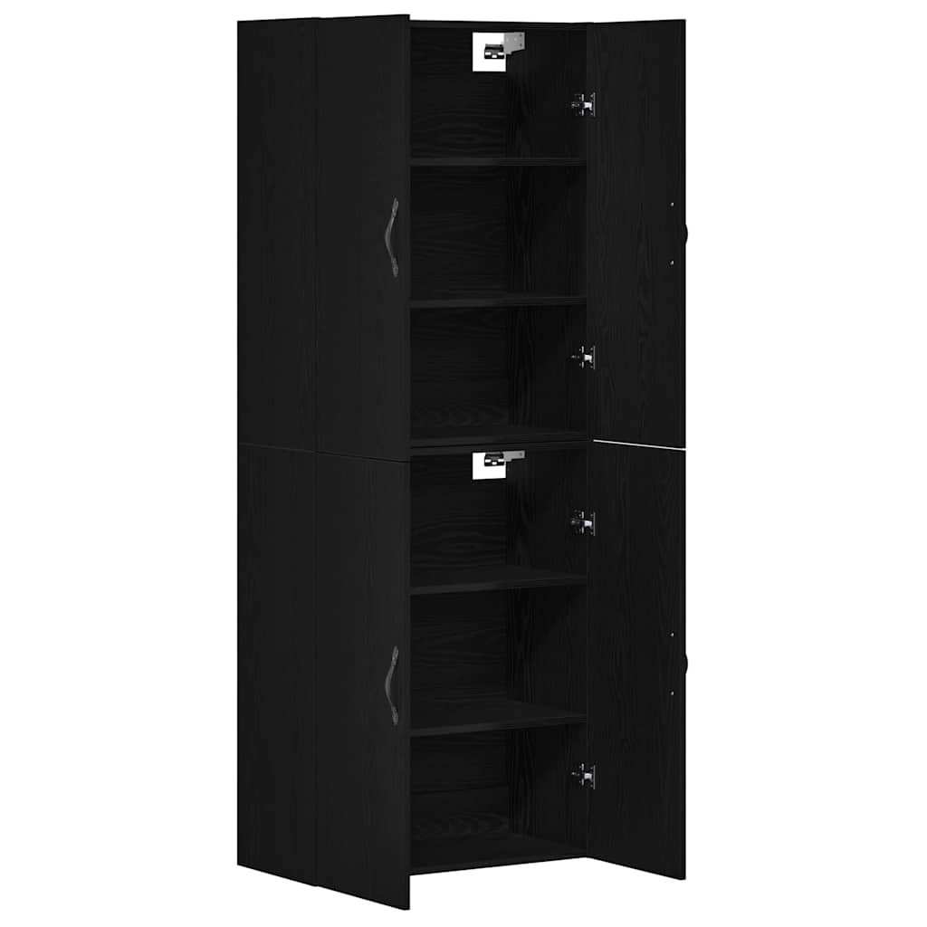 Armário de parede 2 pcs Carvalho preto 69.5 x 34 x 90 cm