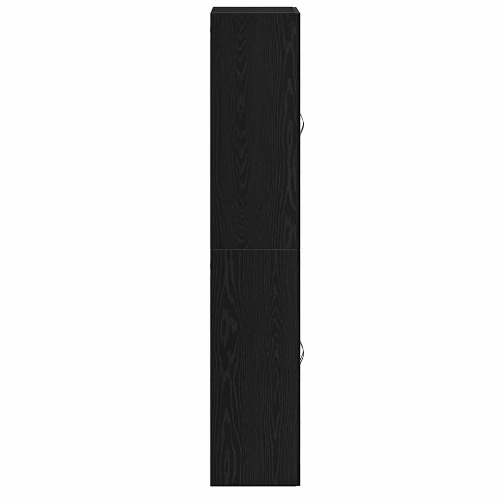 Armário de parede 2 pcs Carvalho preto 69.5 x 34 x 90 cm