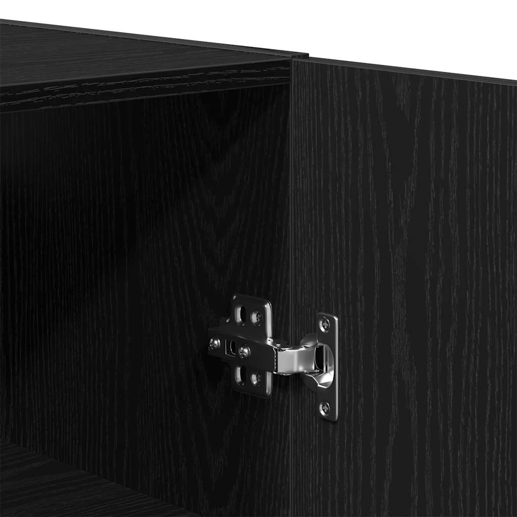 Armário de parede 2 pcs Carvalho preto 69.5 x 34 x 90 cm