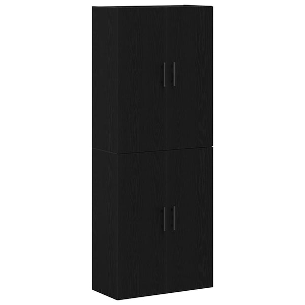 Armário de parede 2 pcs Carvalho preto 69.5 x 34 x 90 cm