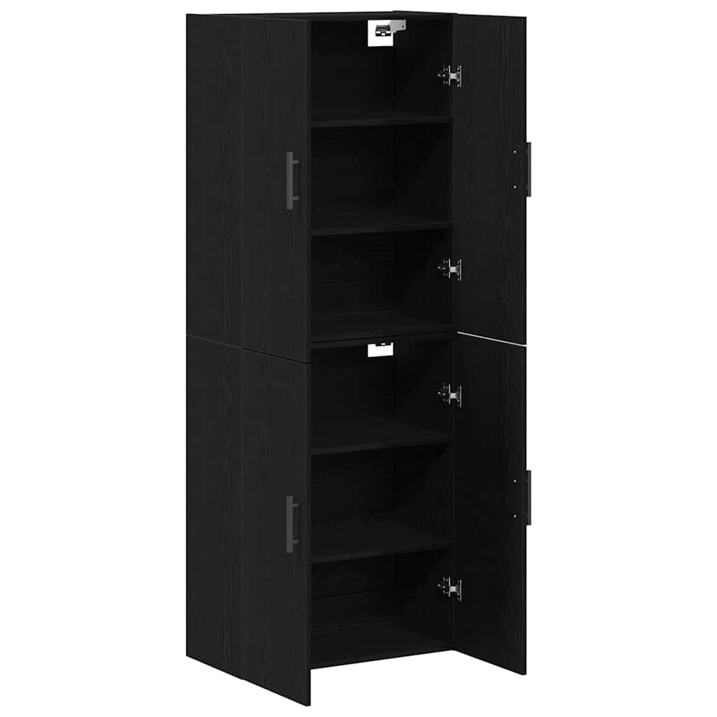 Armário de parede 2 pcs Carvalho preto 69.5 x 34 x 90 cm