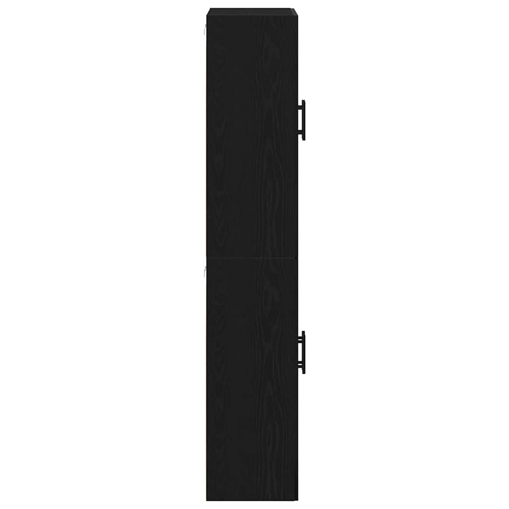 Armário de parede 2 pcs Carvalho preto 69.5 x 34 x 90 cm