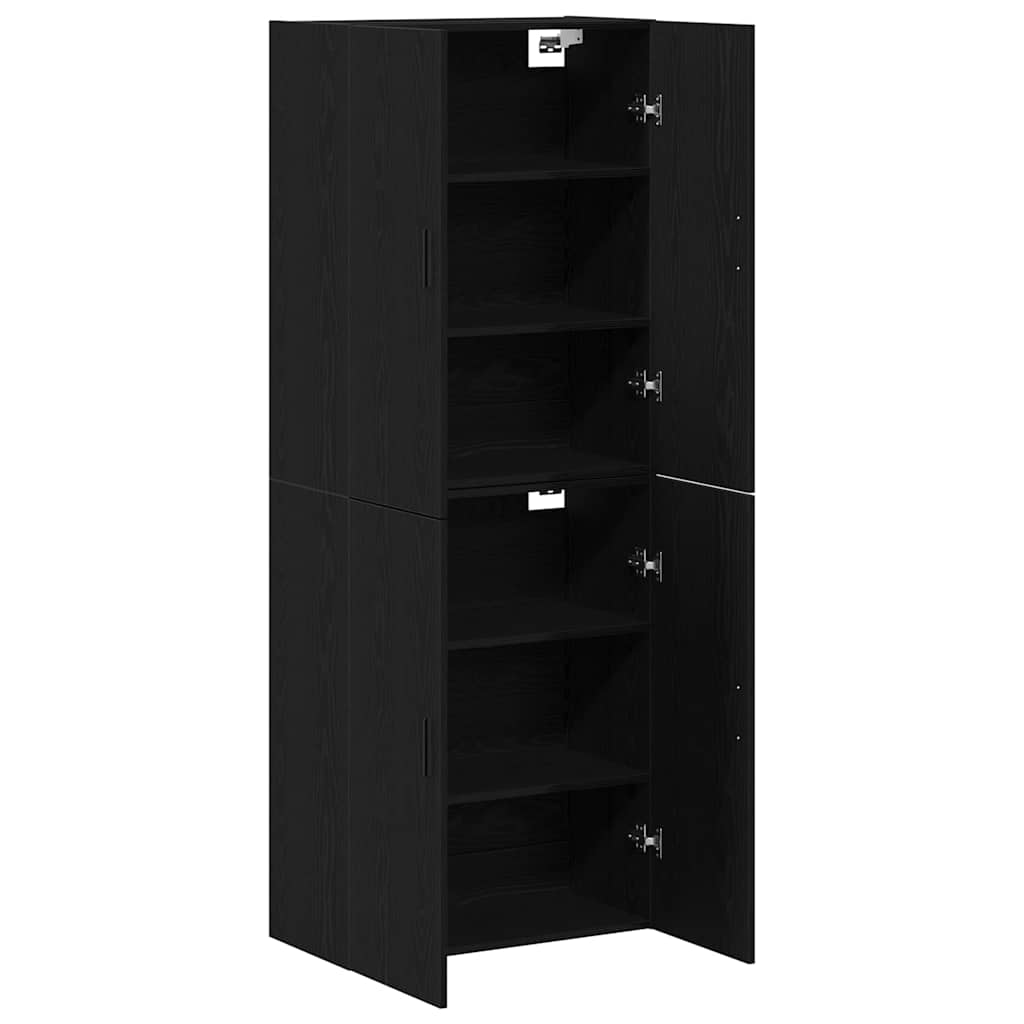 Armário de parede 2 pcs Carvalho preto 69.5 x 34 x 90 cm