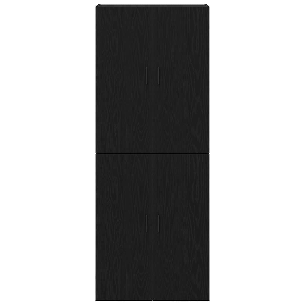 Armário de parede 2 pcs Carvalho preto 69.5 x 34 x 90 cm