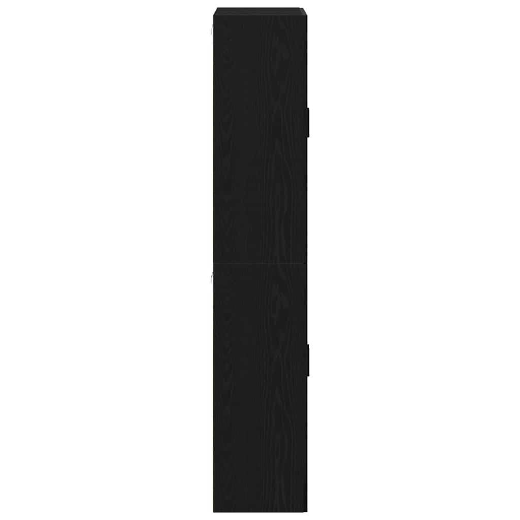 Armário de parede 2 pcs Carvalho preto 69.5 x 34 x 90 cm
