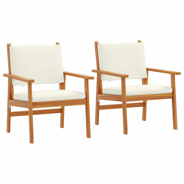 Cadeira de Jardim 2 pcs Castanho Madeira de acácia maciça