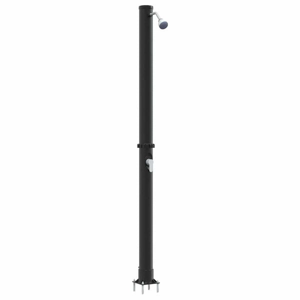 Chuveiro Solar para Exterior Preto 217 cm PVC, alumínio