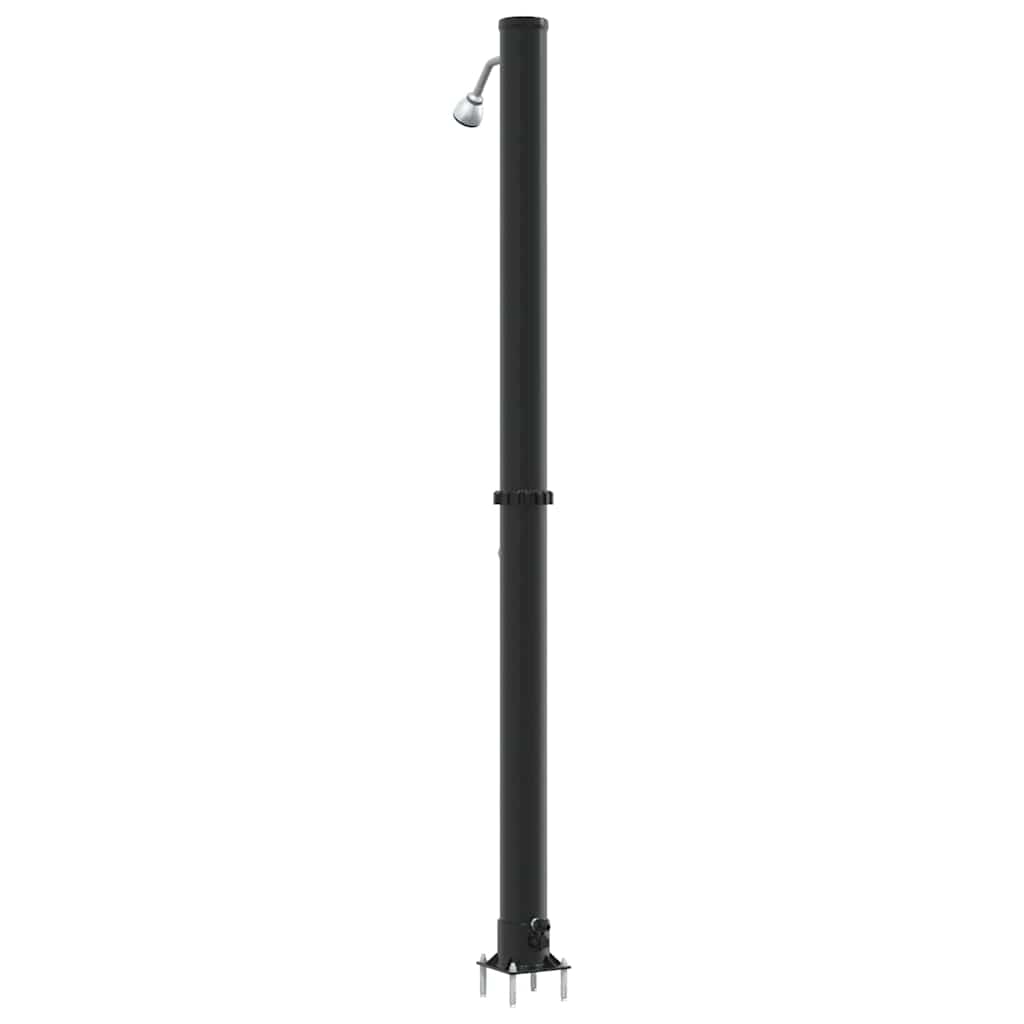 Chuveiro Solar para Exterior Preto 217 cm PVC, alumínio