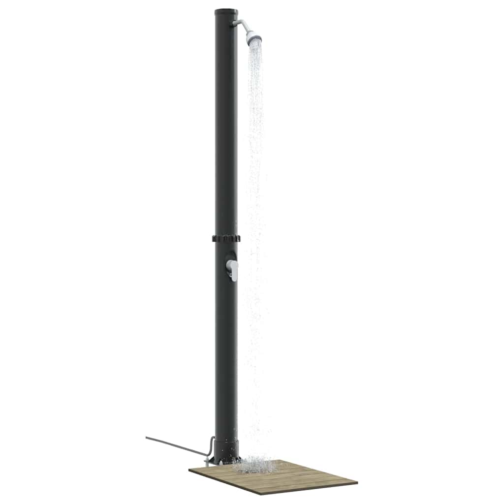 Chuveiro Solar para Exterior Preto 217 cm PVC, alumínio
