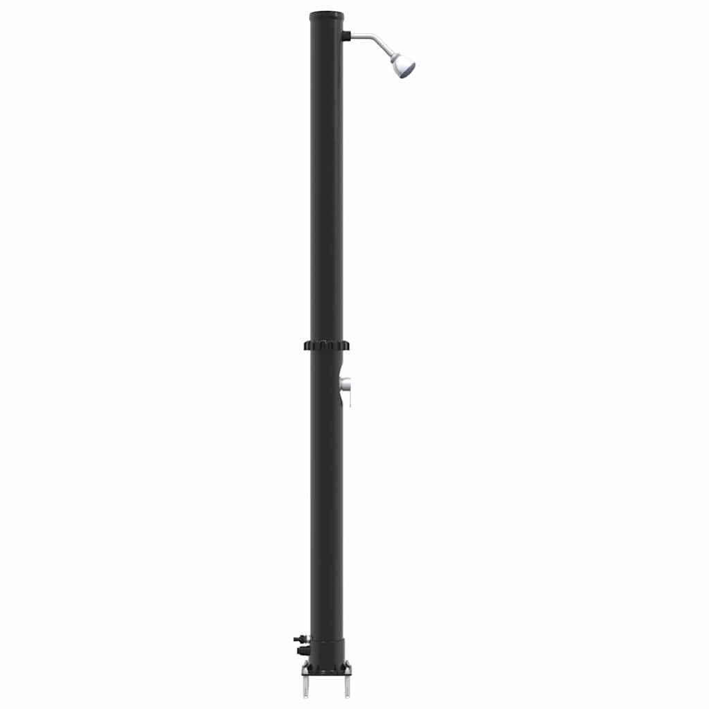 Chuveiro Solar para Exterior Preto 217 cm PVC, alumínio