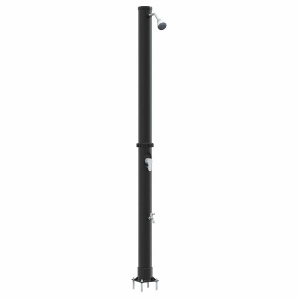 Chuveiro Solar para Exterior Preto 217 cm PVC, alumínio