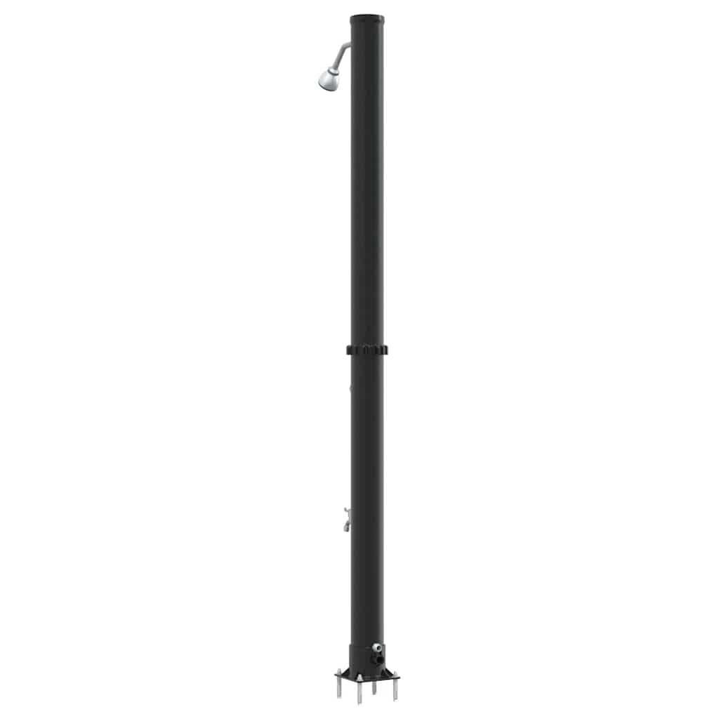 Chuveiro Solar para Exterior Preto 217 cm PVC, alumínio