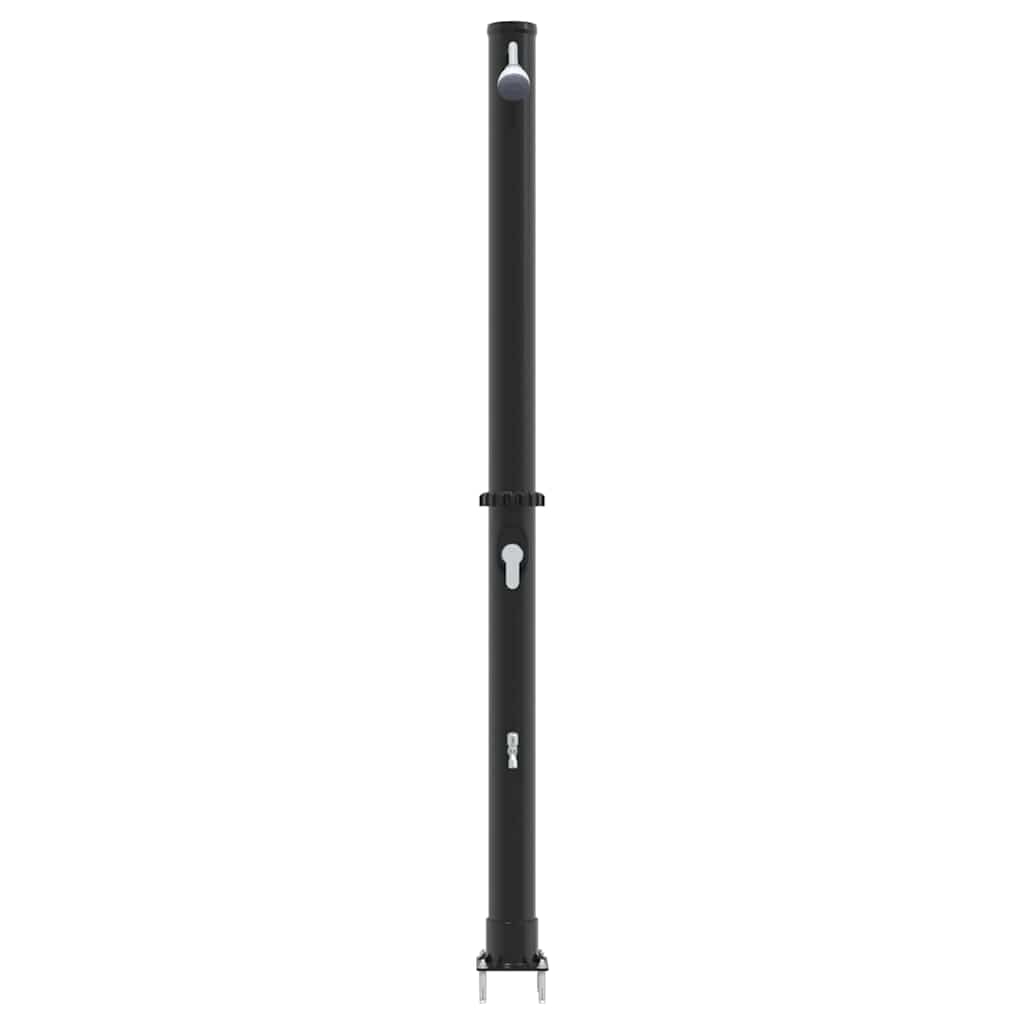 Chuveiro Solar para Exterior Preto 217 cm PVC, alumínio