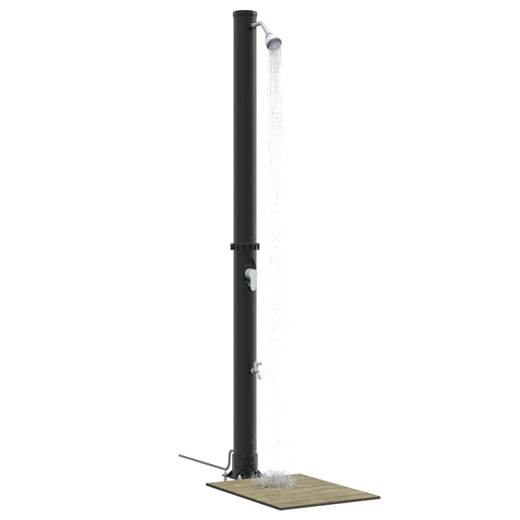 Chuveiro Solar para Exterior Preto 217 cm PVC, alumínio