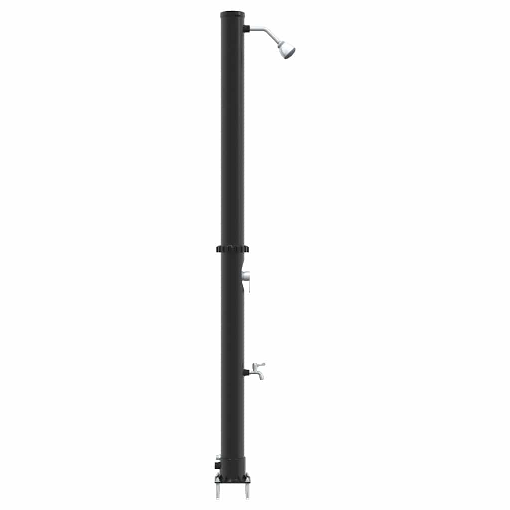 Chuveiro Solar para Exterior Preto 217 cm PVC, alumínio