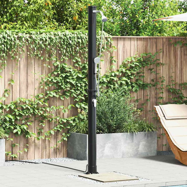 Chuveiro Solar para Exterior Preto 217 cm PVC, alumínio