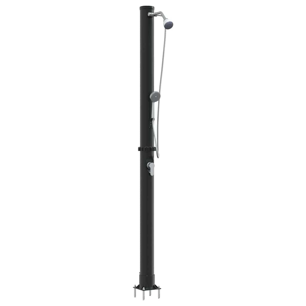 Chuveiro Solar para Exterior Preto 217 cm PVC, alumínio