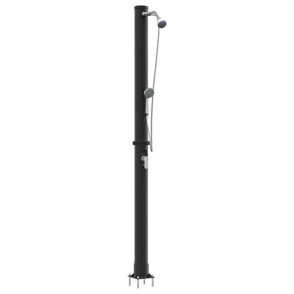 Chuveiro Solar para Exterior Preto 217 cm PVC, alumínio