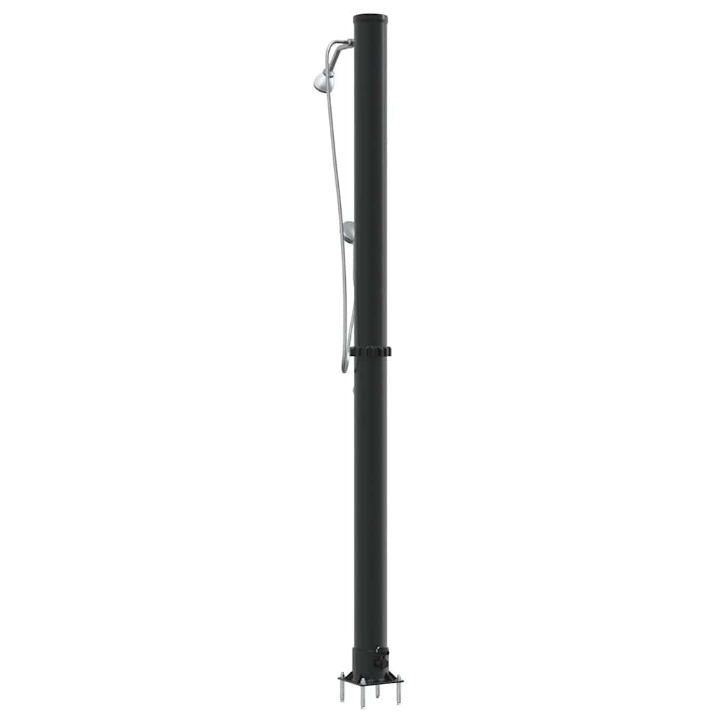 Chuveiro Solar para Exterior Preto 217 cm PVC, alumínio