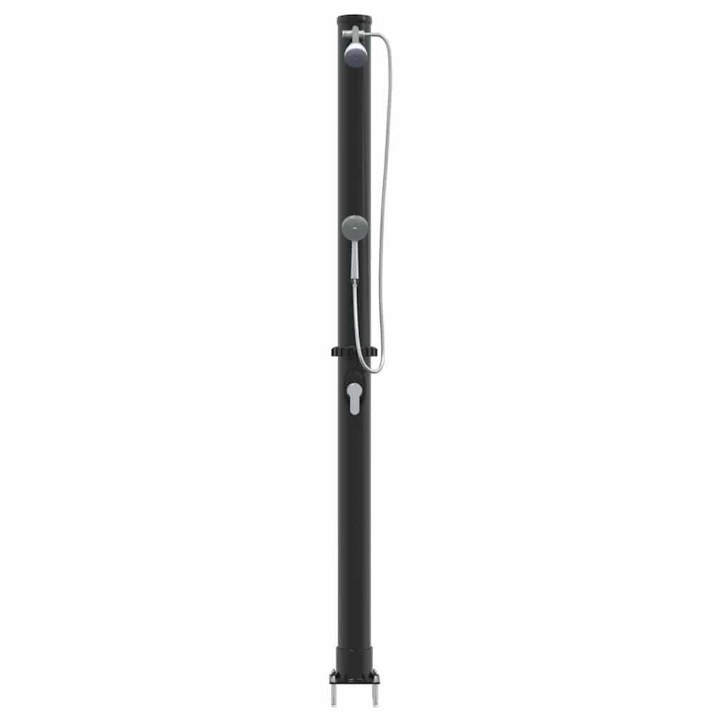 Chuveiro Solar para Exterior Preto 217 cm PVC, alumínio