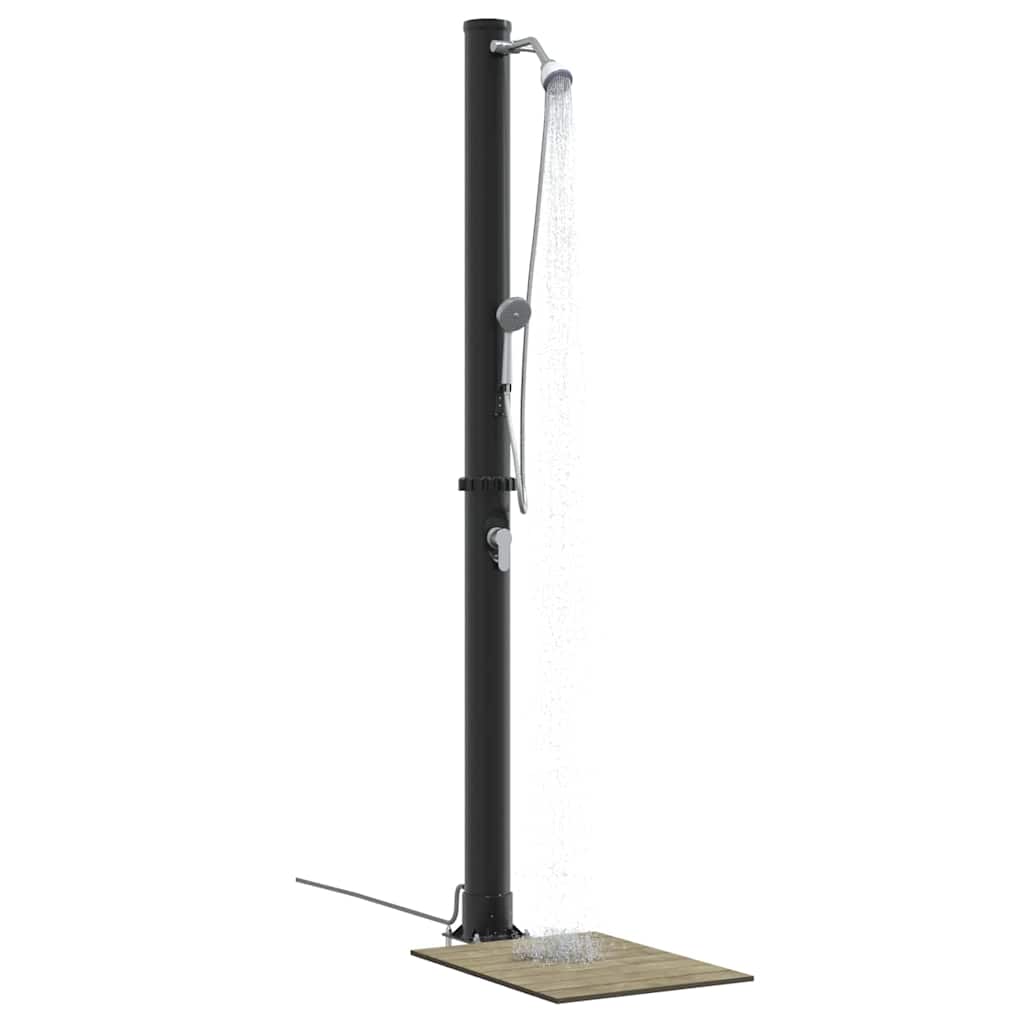 Chuveiro Solar para Exterior Preto 217 cm PVC, alumínio