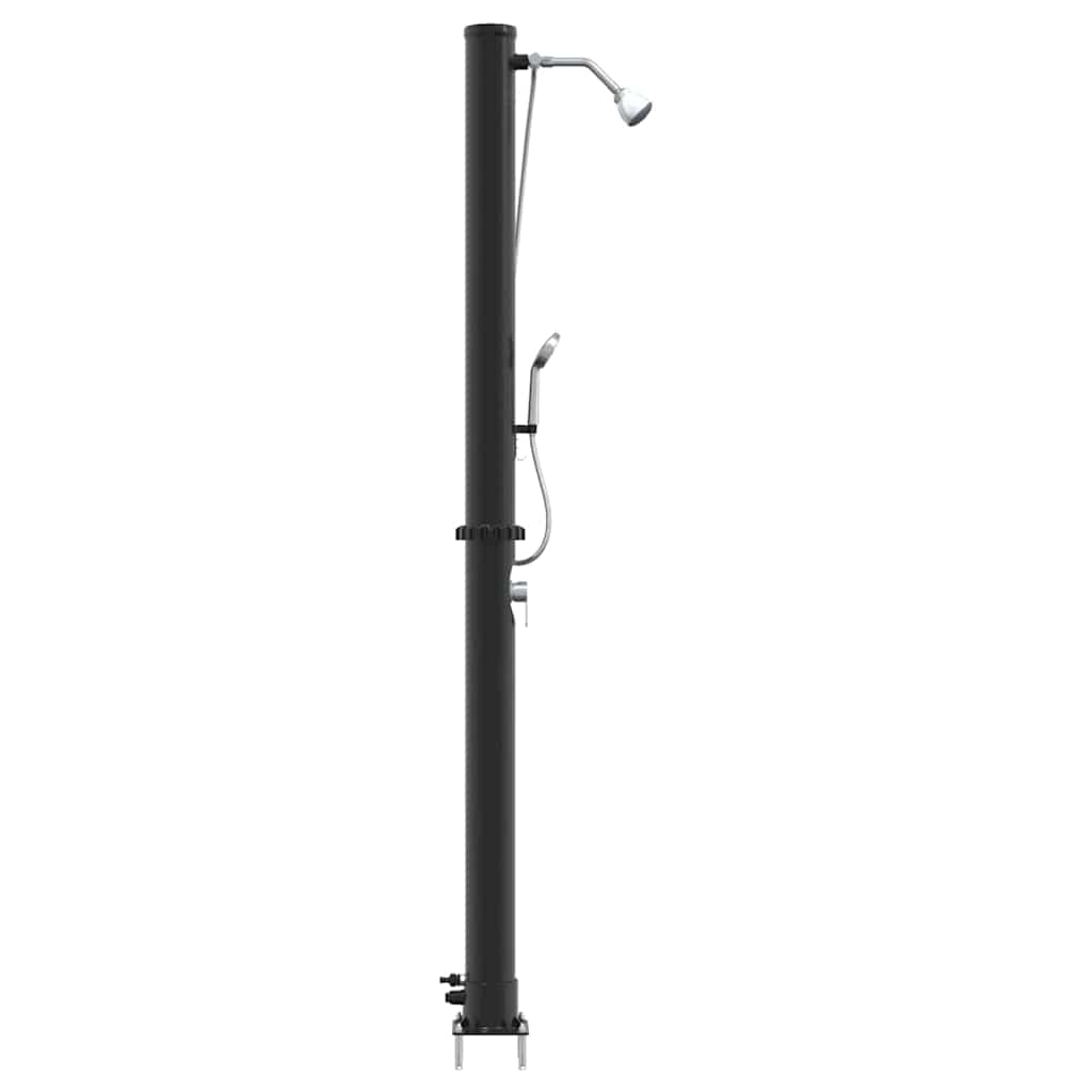 Chuveiro Solar para Exterior Preto 217 cm PVC, alumínio