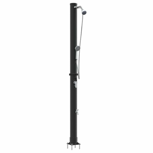 Chuveiro Solar para Exterior Preto 217 cm PVC, alumínio