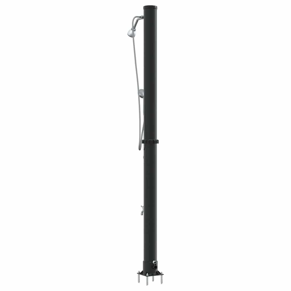 Chuveiro Solar para Exterior Preto 217 cm PVC, alumínio