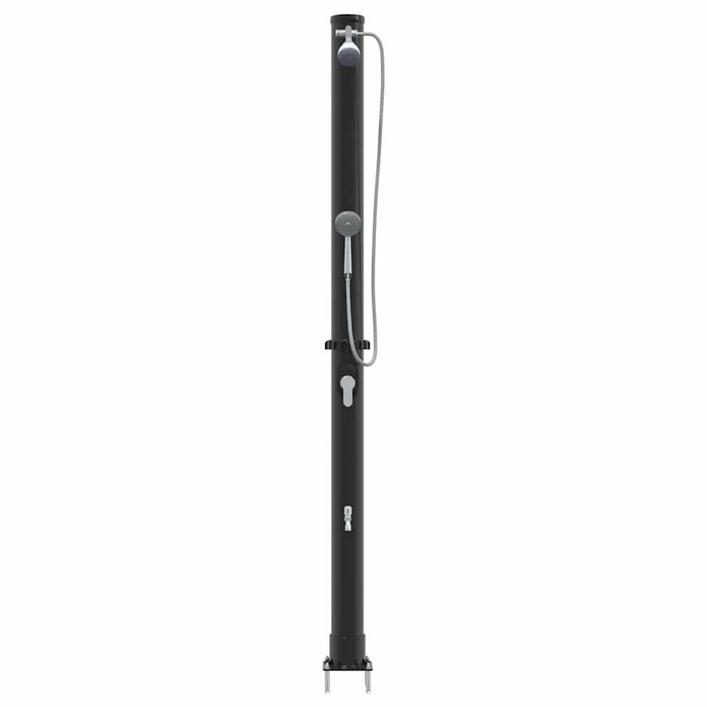 Chuveiro Solar para Exterior Preto 217 cm PVC, alumínio