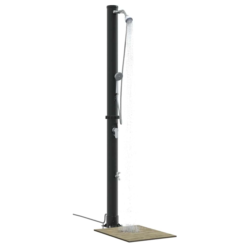 Chuveiro Solar para Exterior Preto 217 cm PVC, alumínio