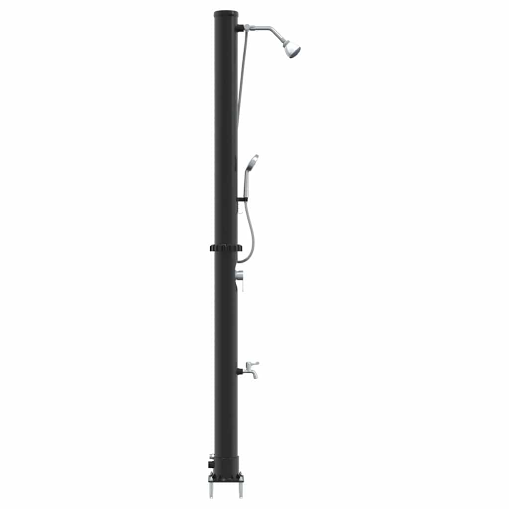 Chuveiro Solar para Exterior Preto 217 cm PVC, alumínio