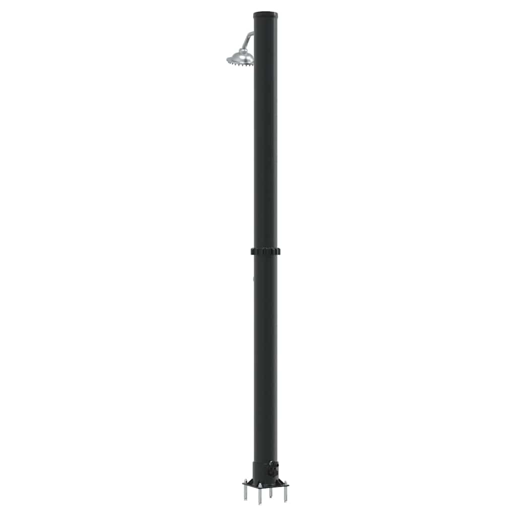 Chuveiro Solar para Exterior Preto 217 cm PVC, alumínio