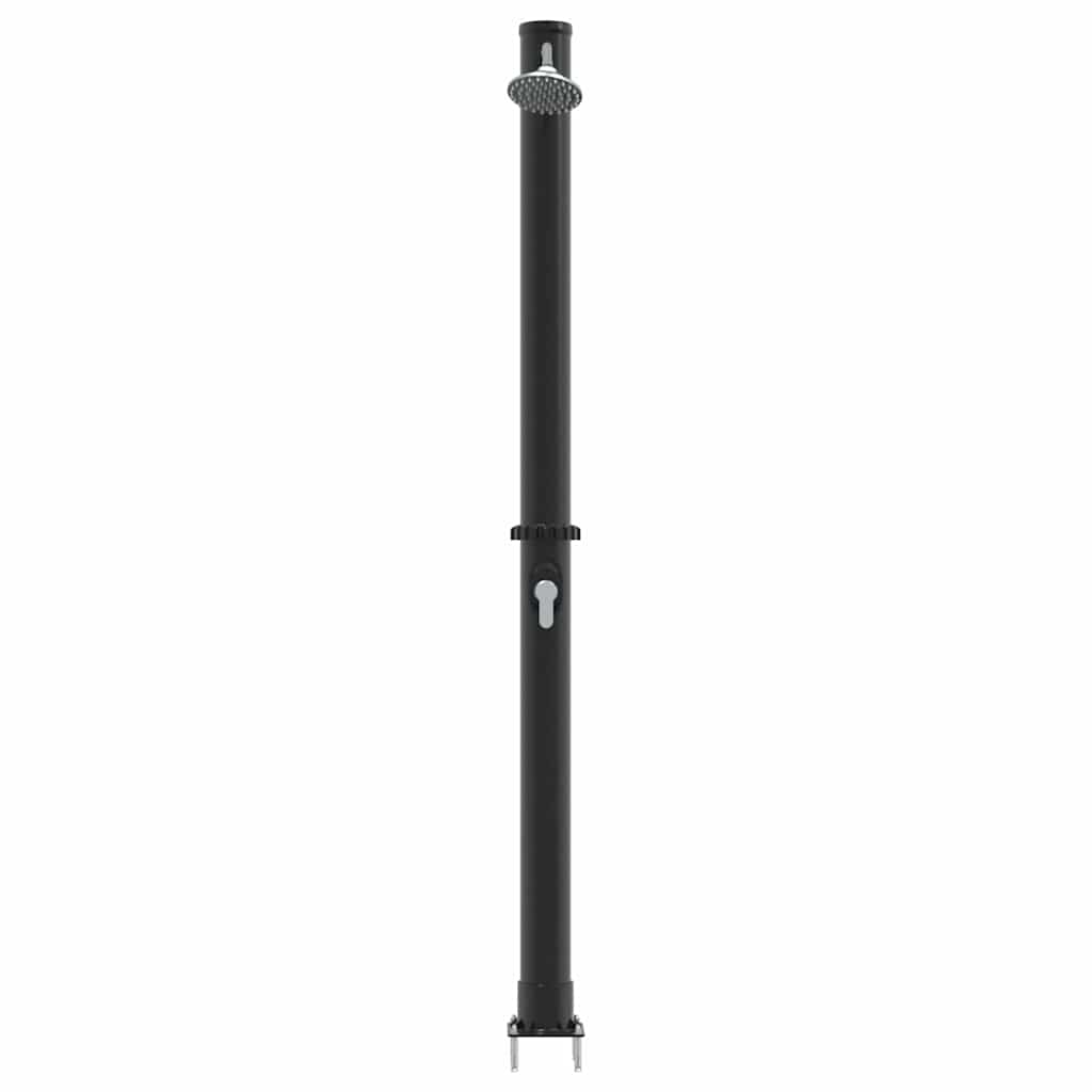 Chuveiro Solar para Exterior Preto 217 cm PVC, alumínio